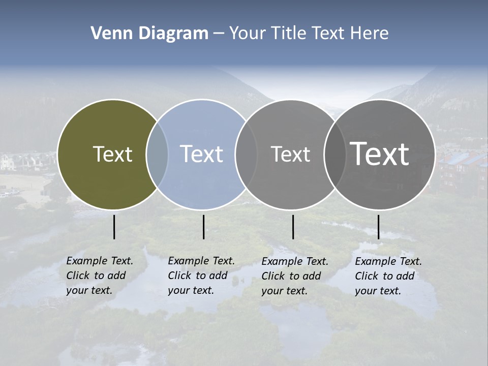 A River Running Through A Lush Green Valley PowerPoint Template