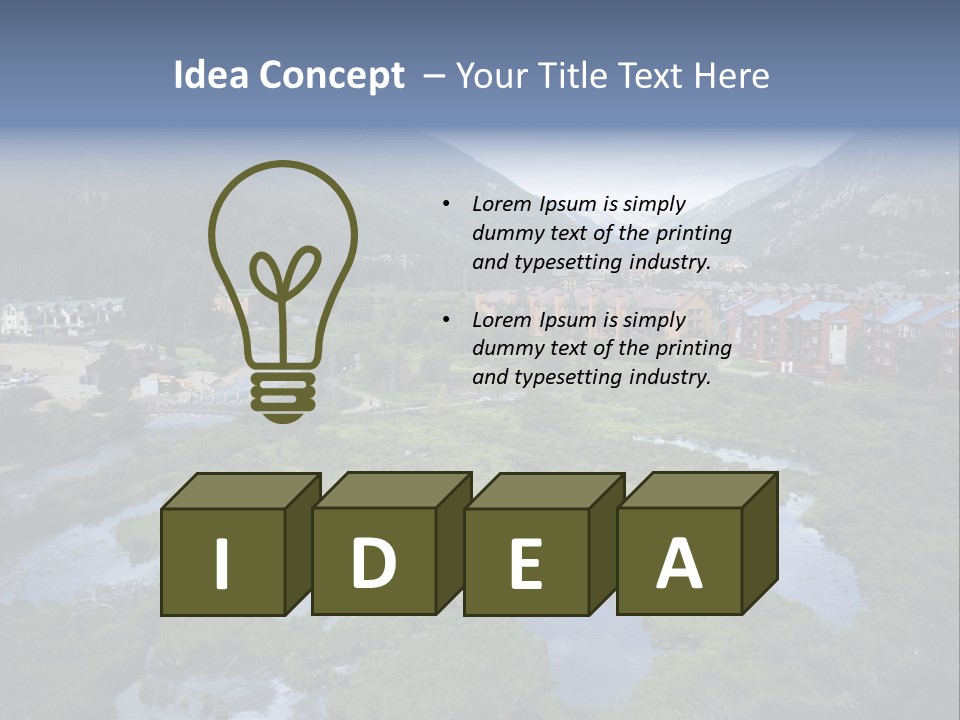 A River Running Through A Lush Green Valley PowerPoint Template