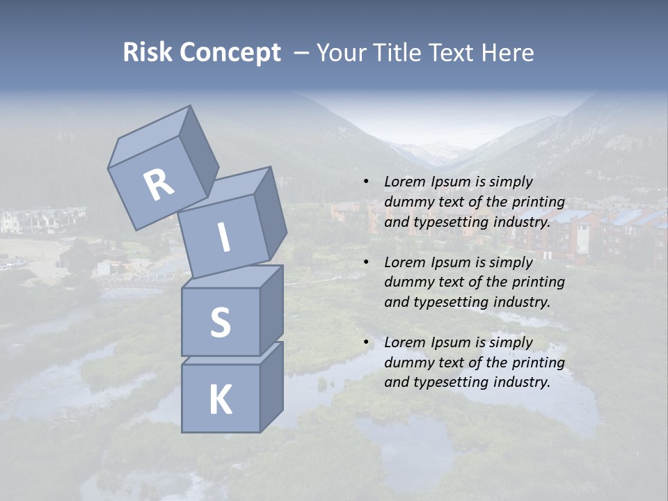 A River Running Through A Lush Green Valley PowerPoint Template