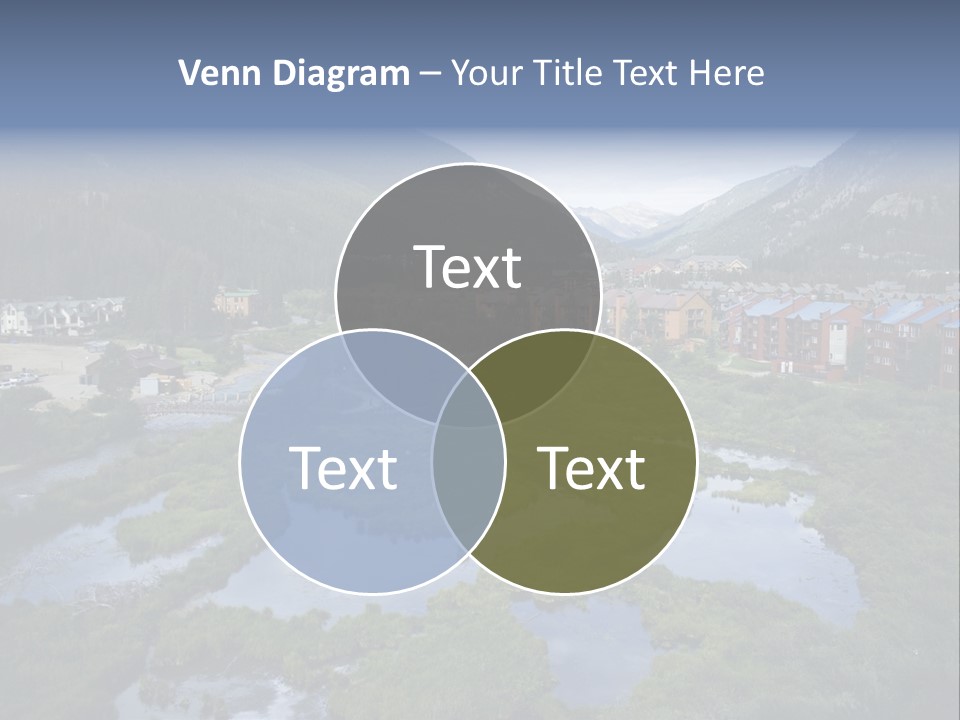 A River Running Through A Lush Green Valley PowerPoint Template