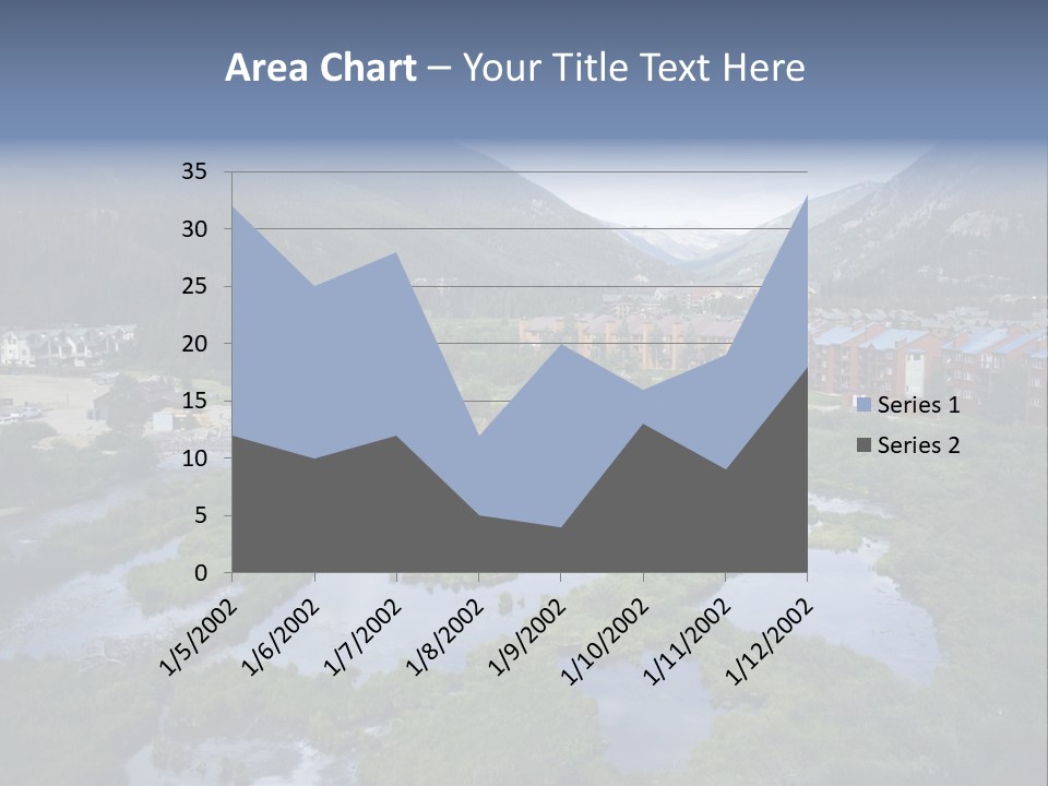 A River Running Through A Lush Green Valley PowerPoint Template