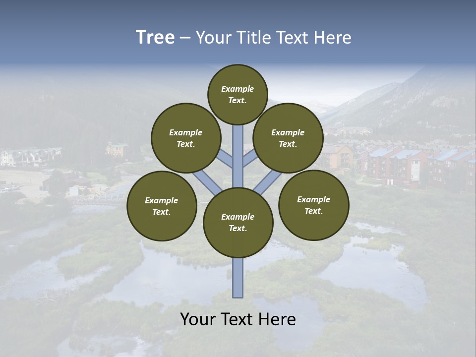 A River Running Through A Lush Green Valley PowerPoint Template