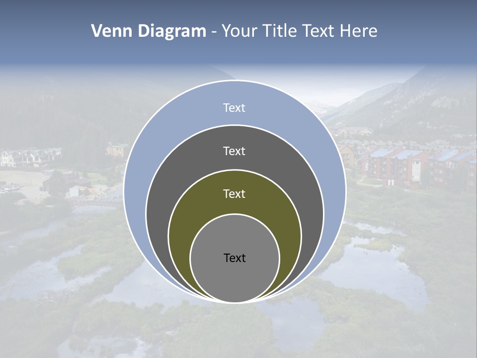 A River Running Through A Lush Green Valley PowerPoint Template