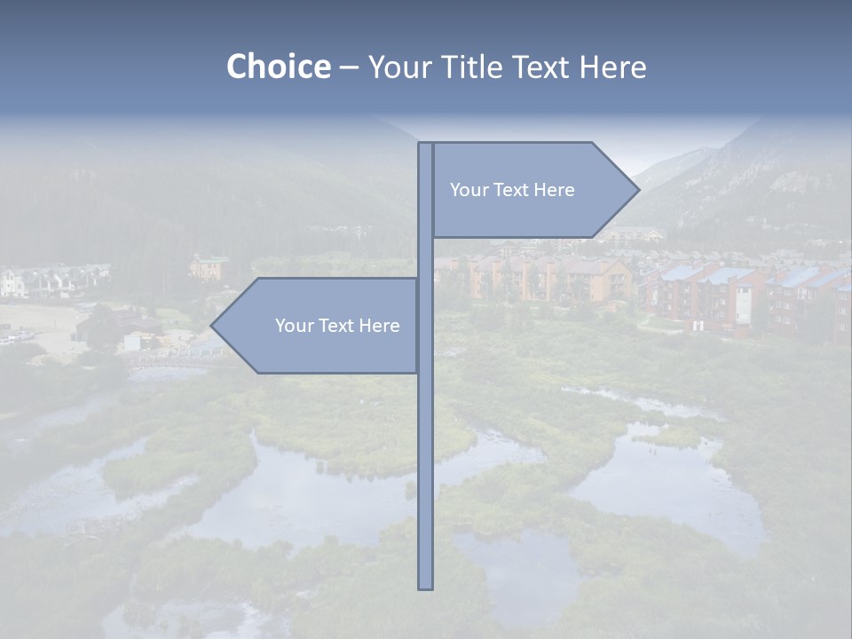 A River Running Through A Lush Green Valley PowerPoint Template