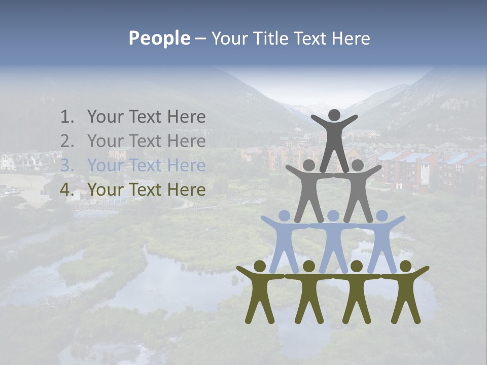 A River Running Through A Lush Green Valley PowerPoint Template