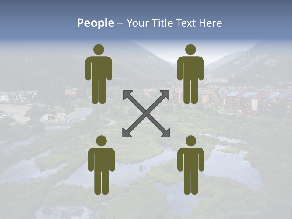 A River Running Through A Lush Green Valley PowerPoint Template