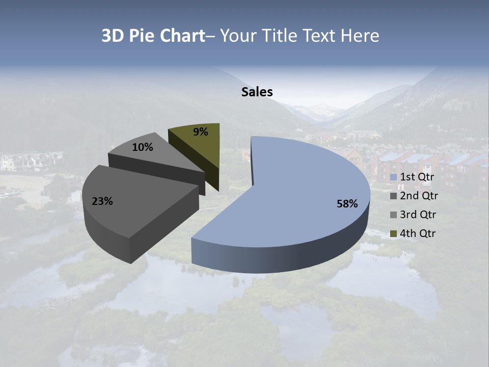 A River Running Through A Lush Green Valley PowerPoint Template