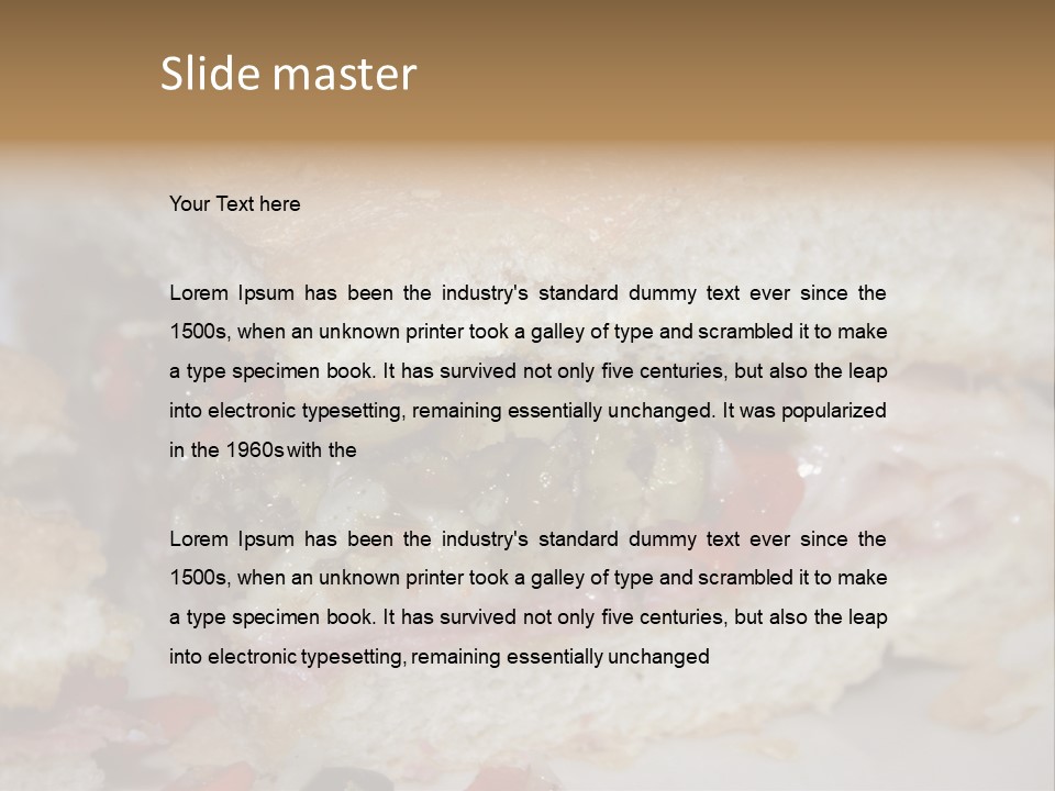 A Sandwich Is Cut In Half On A Plate PowerPoint Template