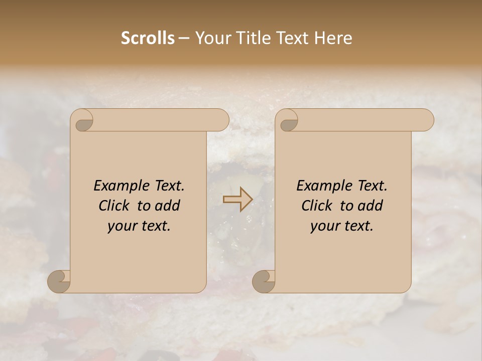A Sandwich Is Cut In Half On A Plate PowerPoint Template