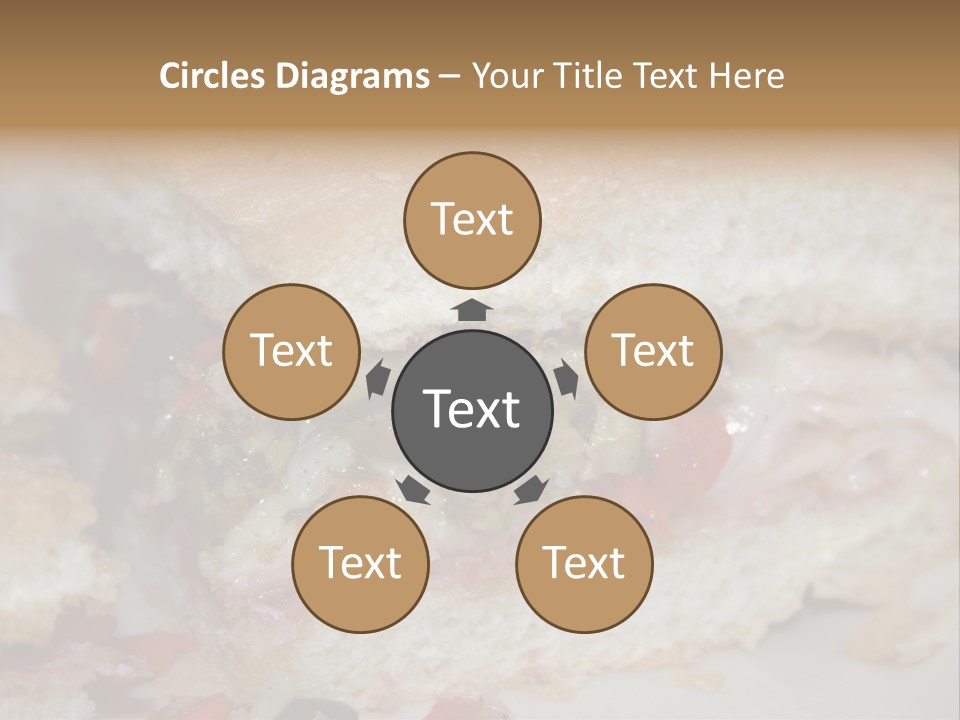 A Sandwich Is Cut In Half On A Plate PowerPoint Template