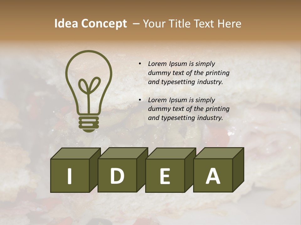 A Sandwich Is Cut In Half On A Plate PowerPoint Template