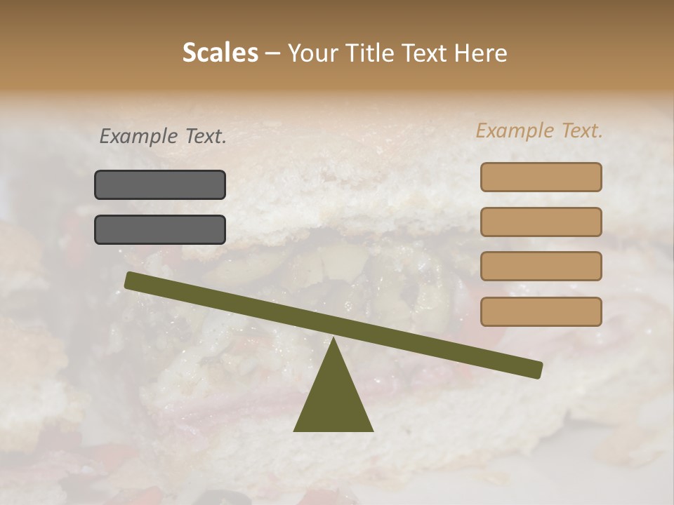 A Sandwich Is Cut In Half On A Plate PowerPoint Template