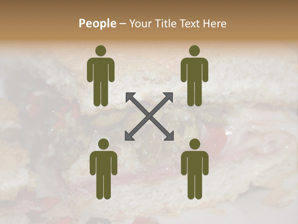 A Sandwich Is Cut In Half On A Plate PowerPoint Template