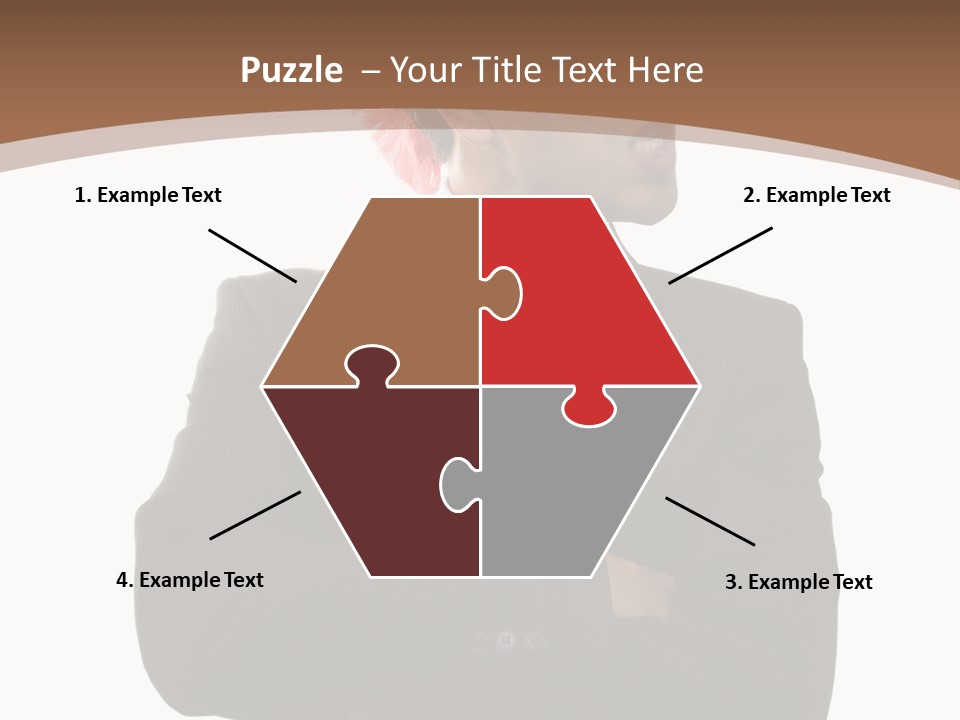 Funny Businessman At The Office (Isolated On White) PowerPoint Template