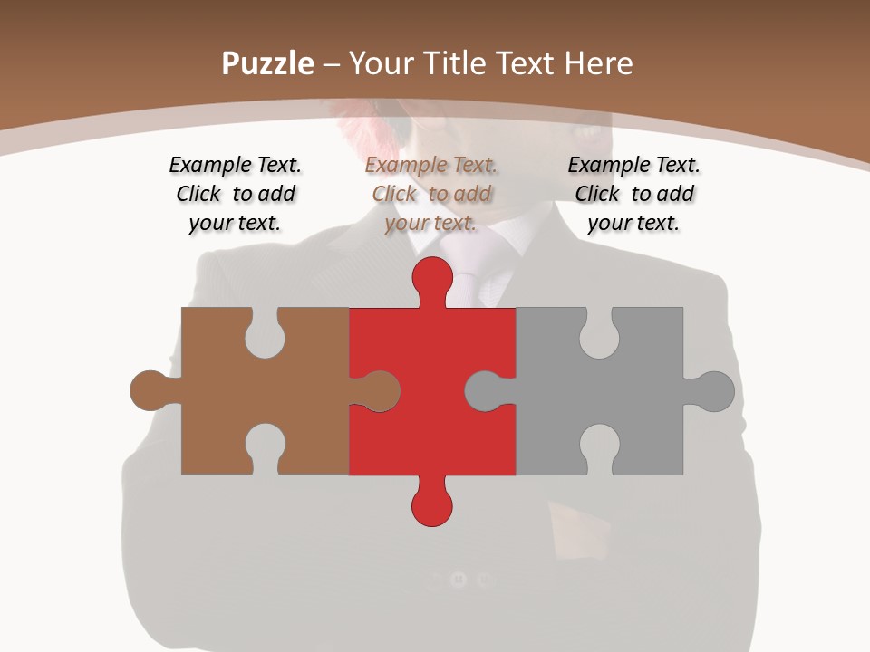 Funny Businessman At The Office (Isolated On White) PowerPoint Template