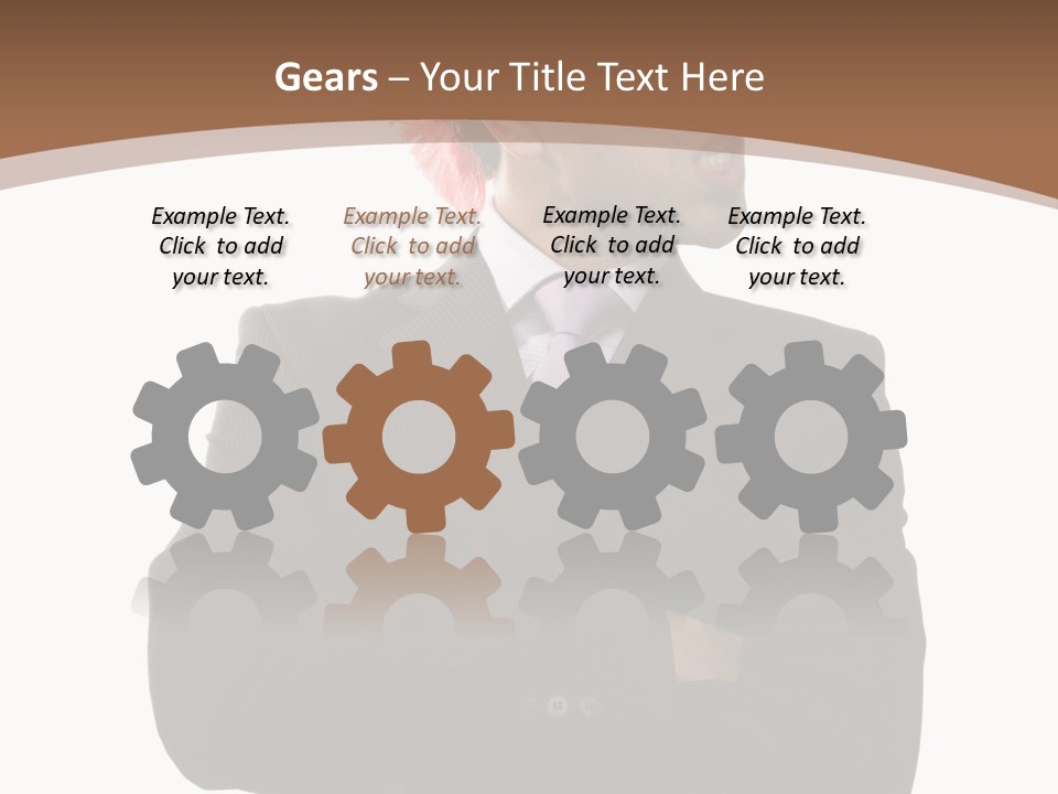 Funny Businessman At The Office (Isolated On White) PowerPoint Template