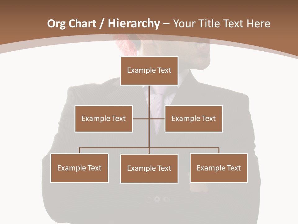 Funny Businessman At The Office (Isolated On White) PowerPoint Template