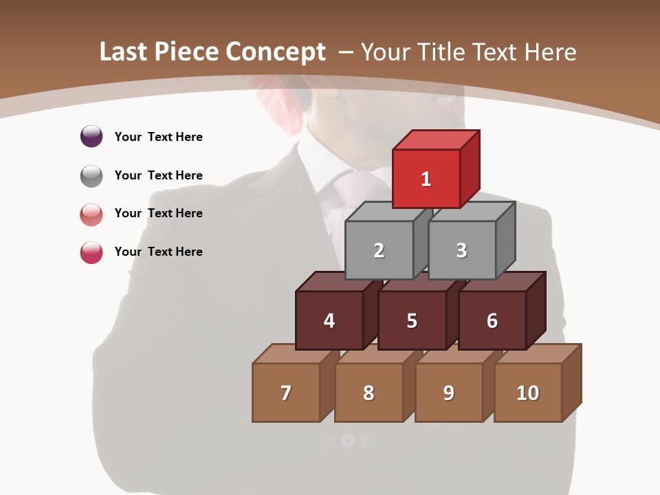 Funny Businessman At The Office (Isolated On White) PowerPoint Template