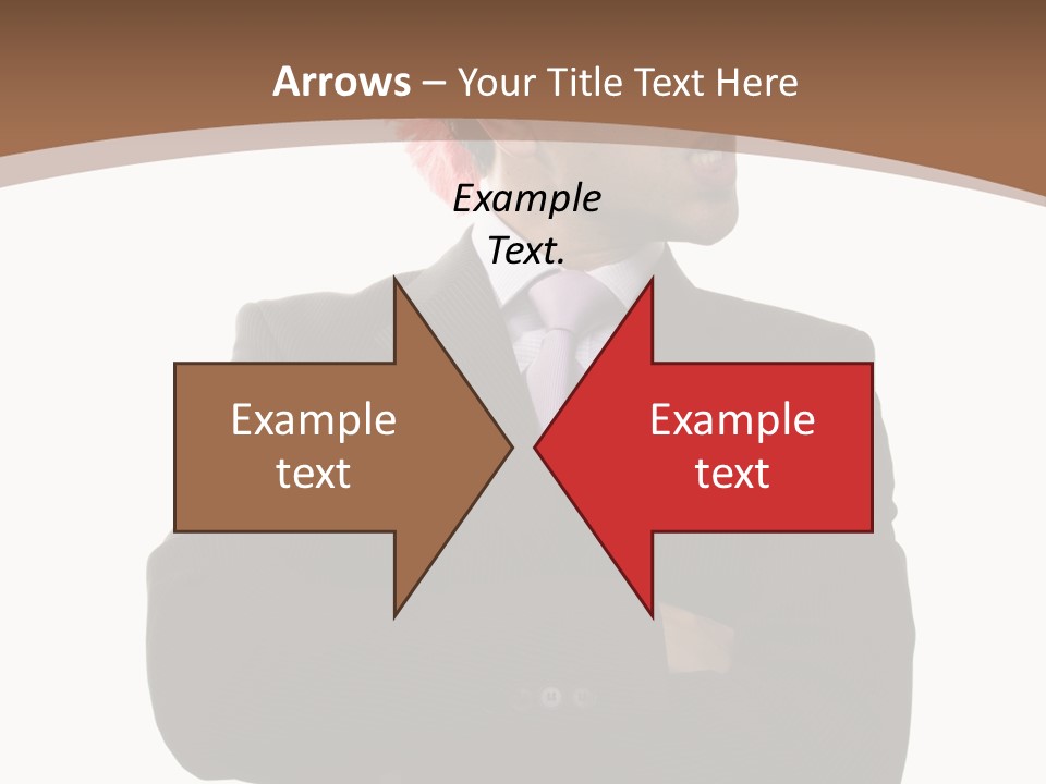 Funny Businessman At The Office (Isolated On White) PowerPoint Template