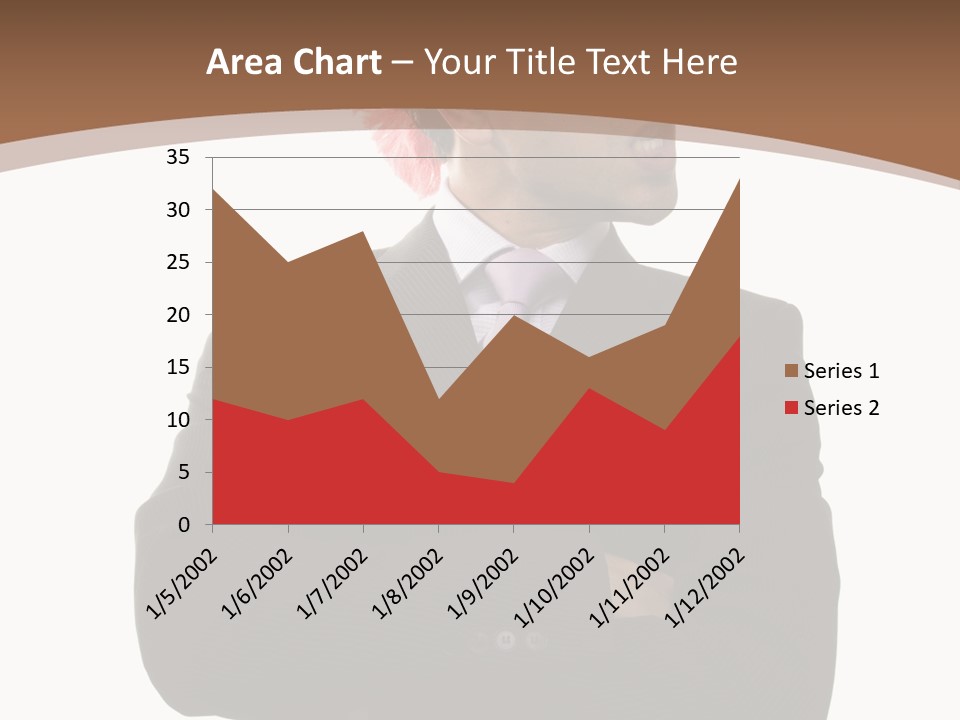 Funny Businessman At The Office (Isolated On White) PowerPoint Template