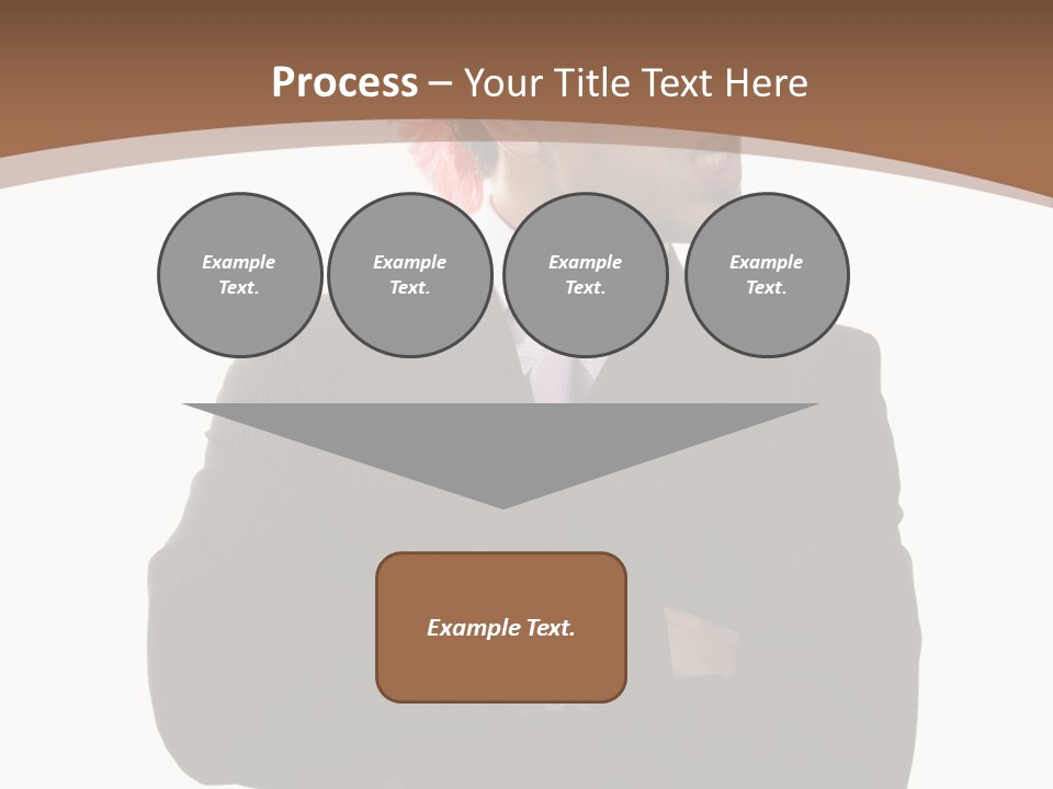 Funny Businessman At The Office (Isolated On White) PowerPoint Template