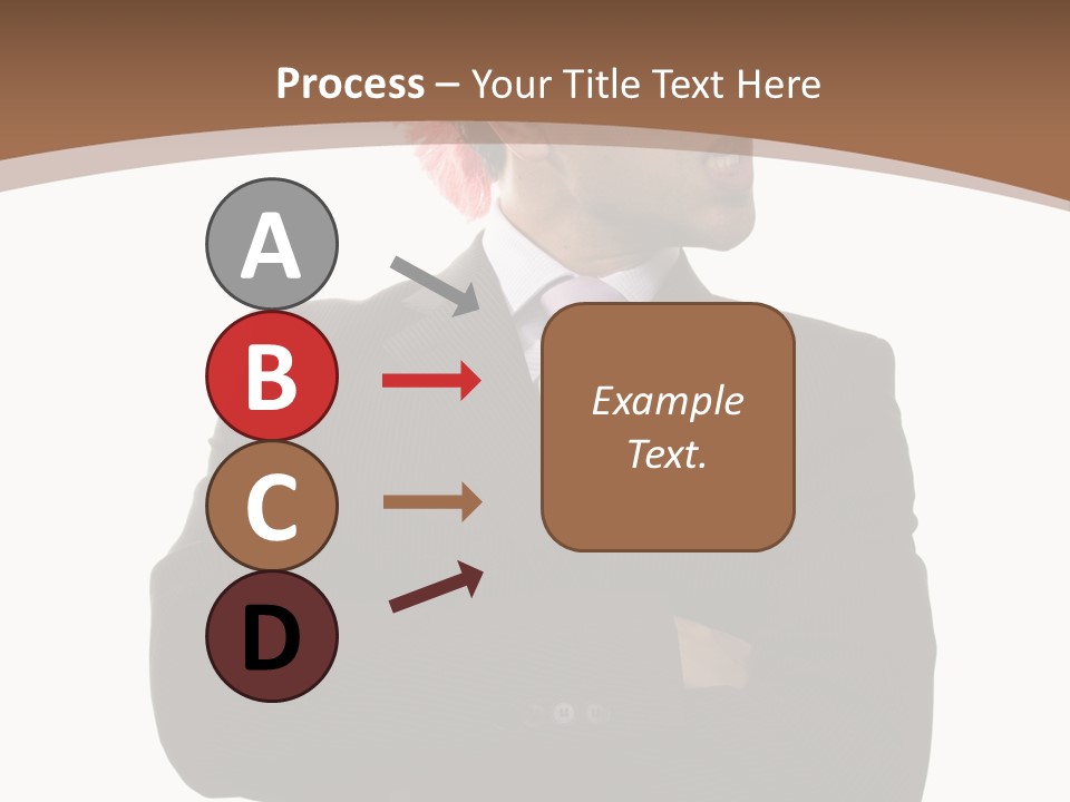 Funny Businessman At The Office (Isolated On White) PowerPoint Template