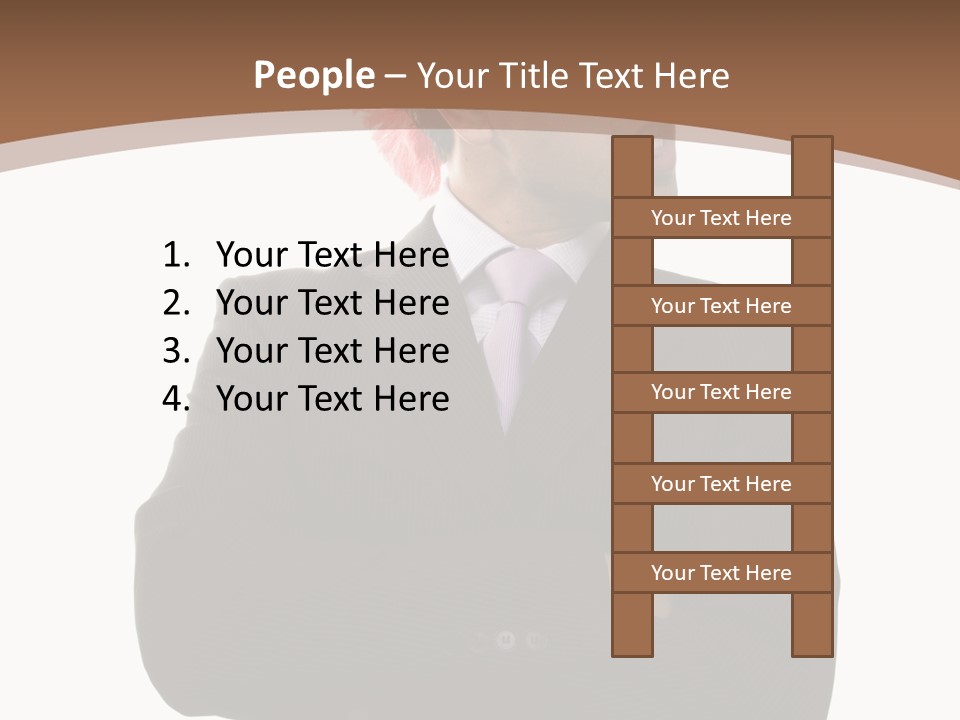 Funny Businessman At The Office (Isolated On White) PowerPoint Template