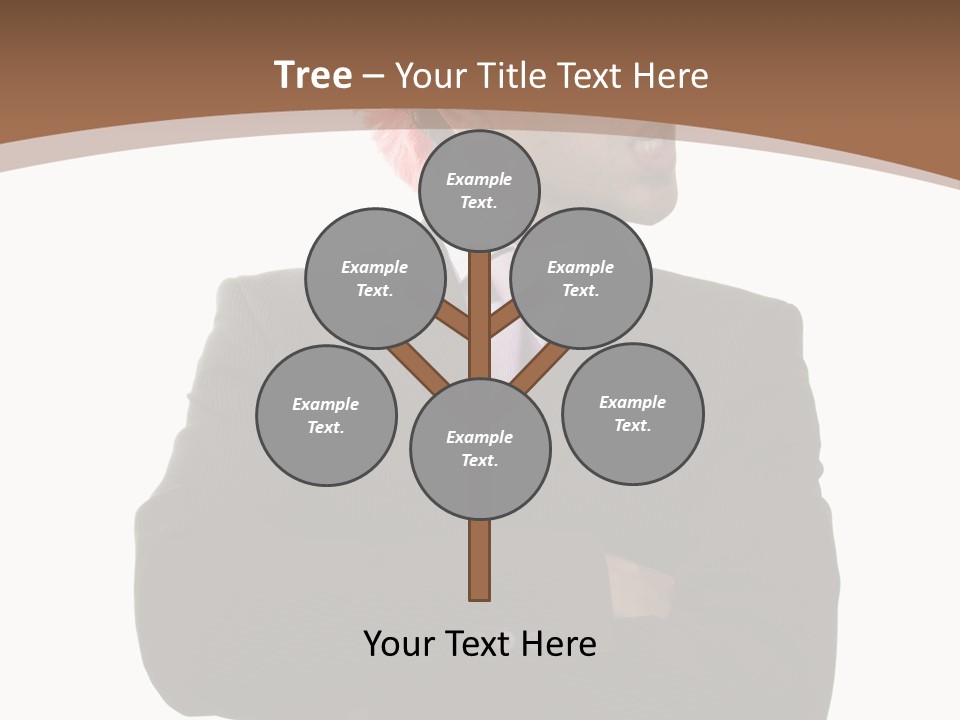 Funny Businessman At The Office (Isolated On White) PowerPoint Template