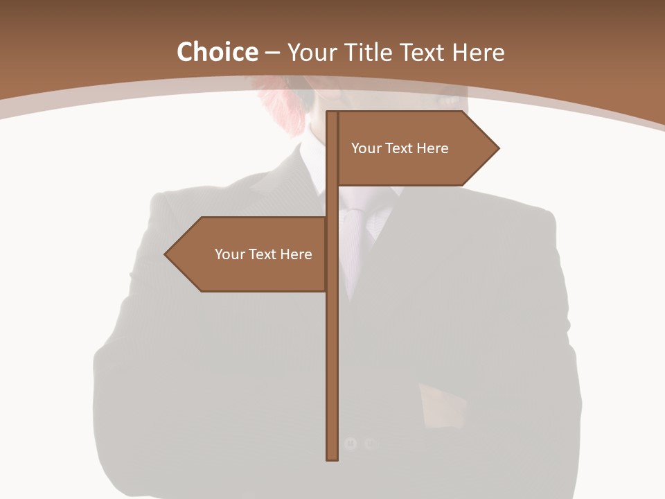 Funny Businessman At The Office (Isolated On White) PowerPoint Template