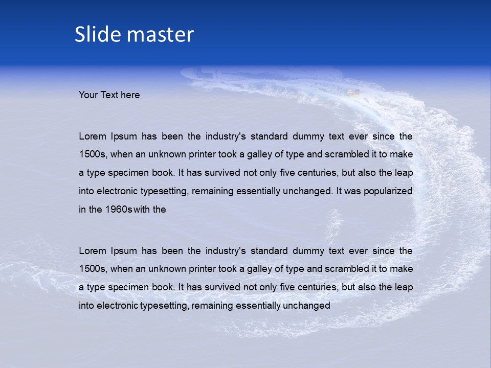 White Boat On The Sea PowerPoint Template