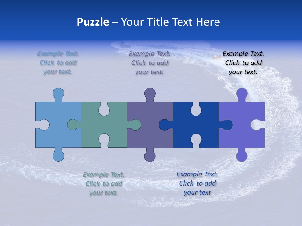 White Boat On The Sea PowerPoint Template