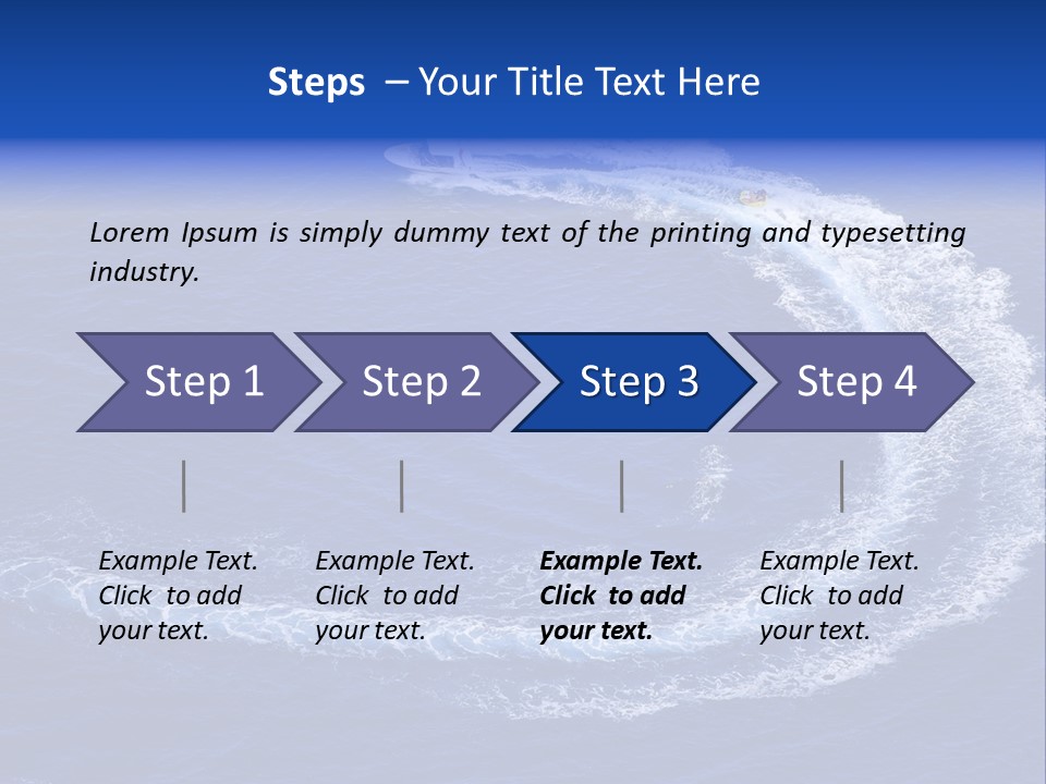 White Boat On The Sea PowerPoint Template