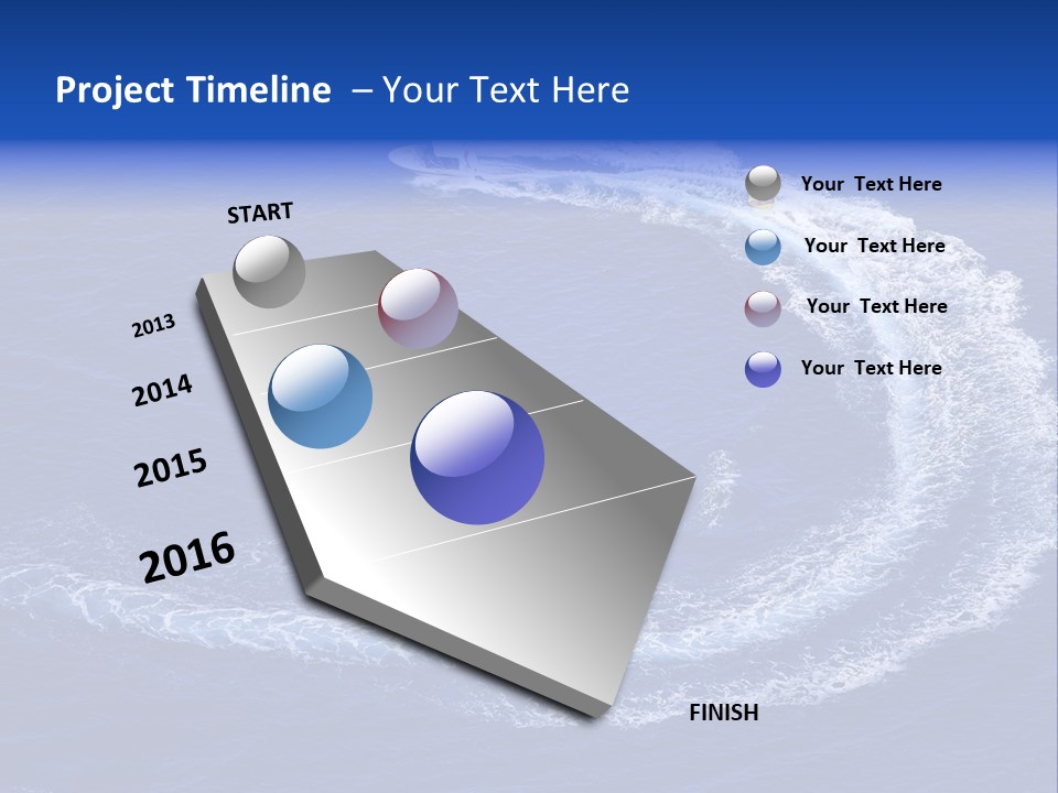 White Boat On The Sea PowerPoint Template