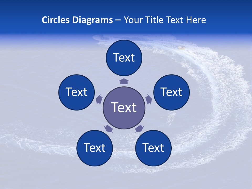 White Boat On The Sea PowerPoint Template