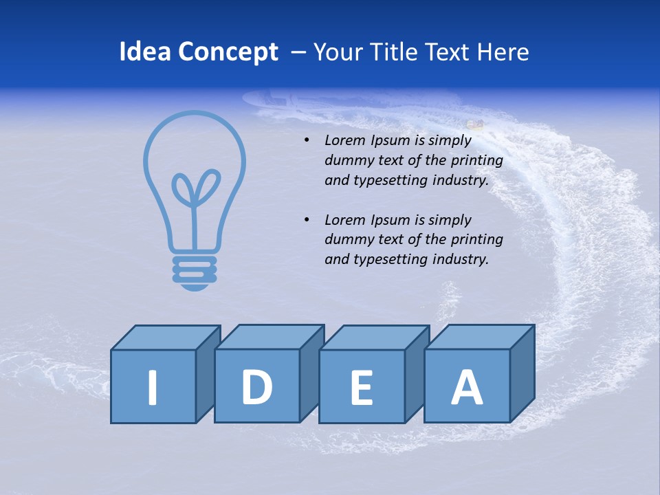 White Boat On The Sea PowerPoint Template