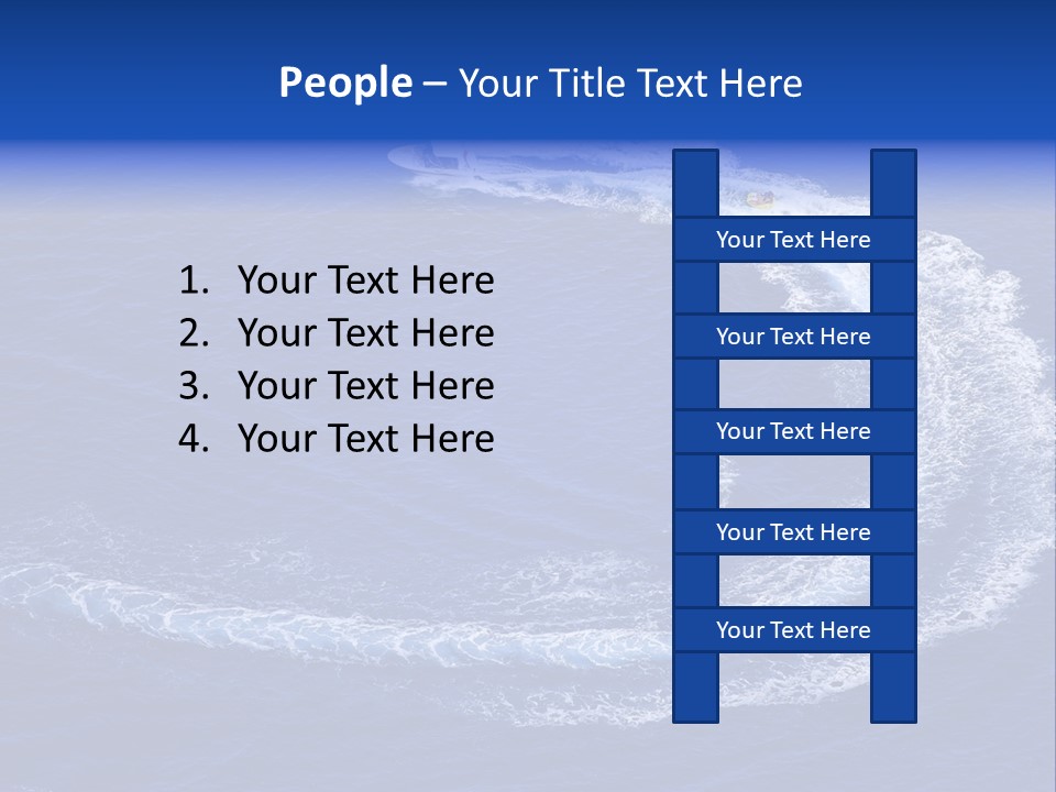 White Boat On The Sea PowerPoint Template