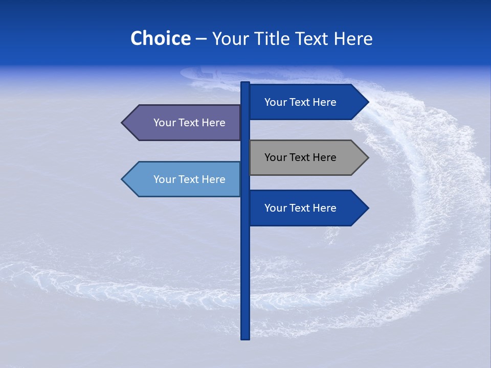 White Boat On The Sea PowerPoint Template