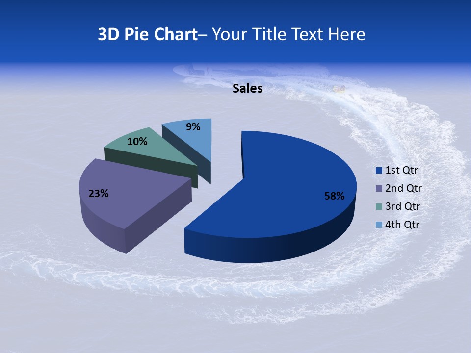 White Boat On The Sea PowerPoint Template