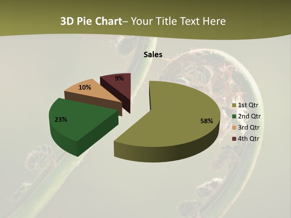 Two Green Fiddleheads On A Woodland Fern In Spring PowerPoint Template