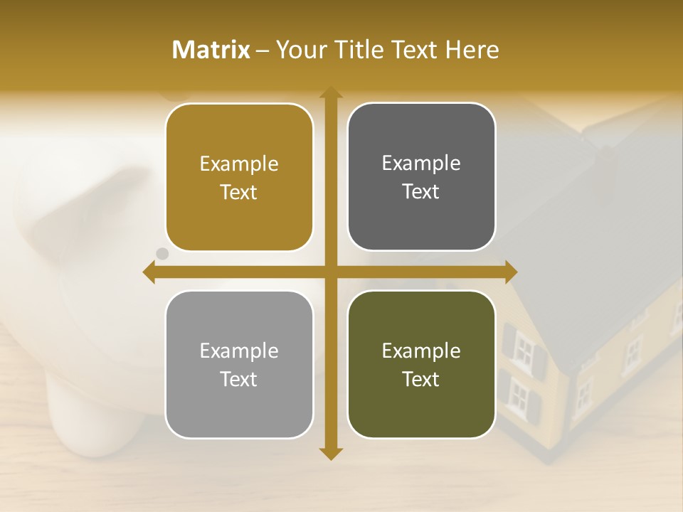 Close Up Of A Home With A Piggy Bank PowerPoint Template