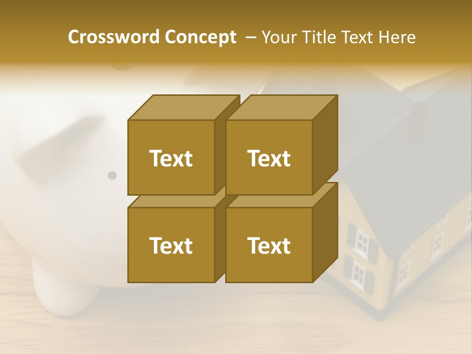 Close Up Of A Home With A Piggy Bank PowerPoint Template