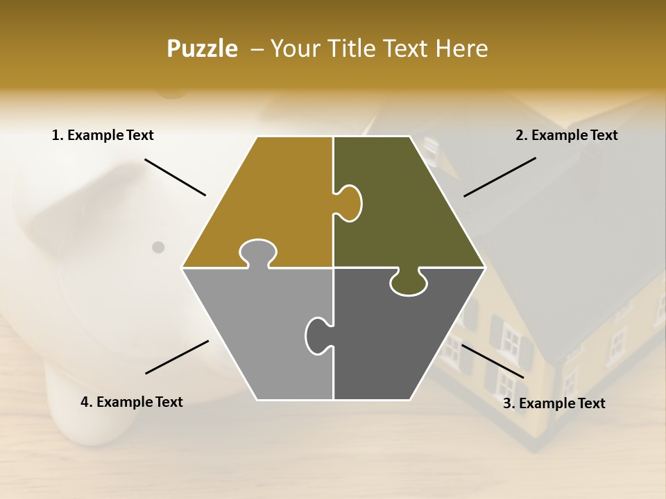 Close Up Of A Home With A Piggy Bank PowerPoint Template