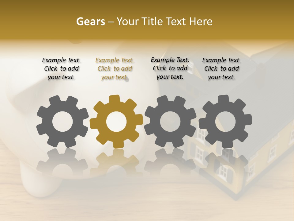 Close Up Of A Home With A Piggy Bank PowerPoint Template