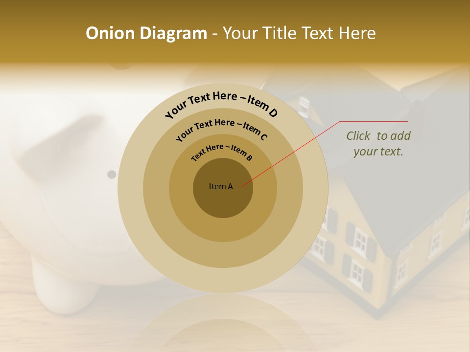 Close Up Of A Home With A Piggy Bank PowerPoint Template