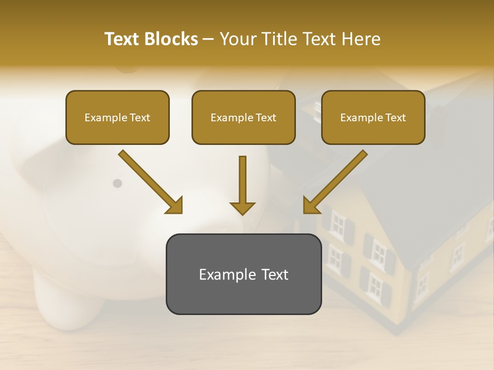 Close Up Of A Home With A Piggy Bank PowerPoint Template