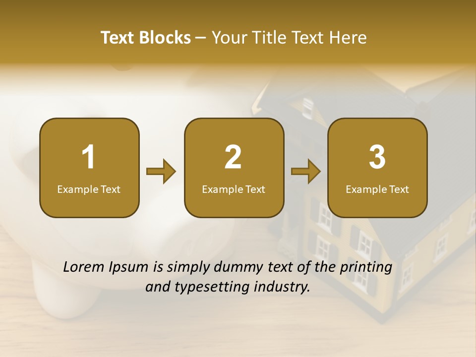 Close Up Of A Home With A Piggy Bank PowerPoint Template