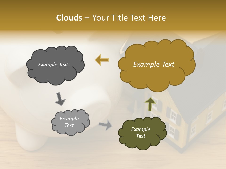 Close Up Of A Home With A Piggy Bank PowerPoint Template