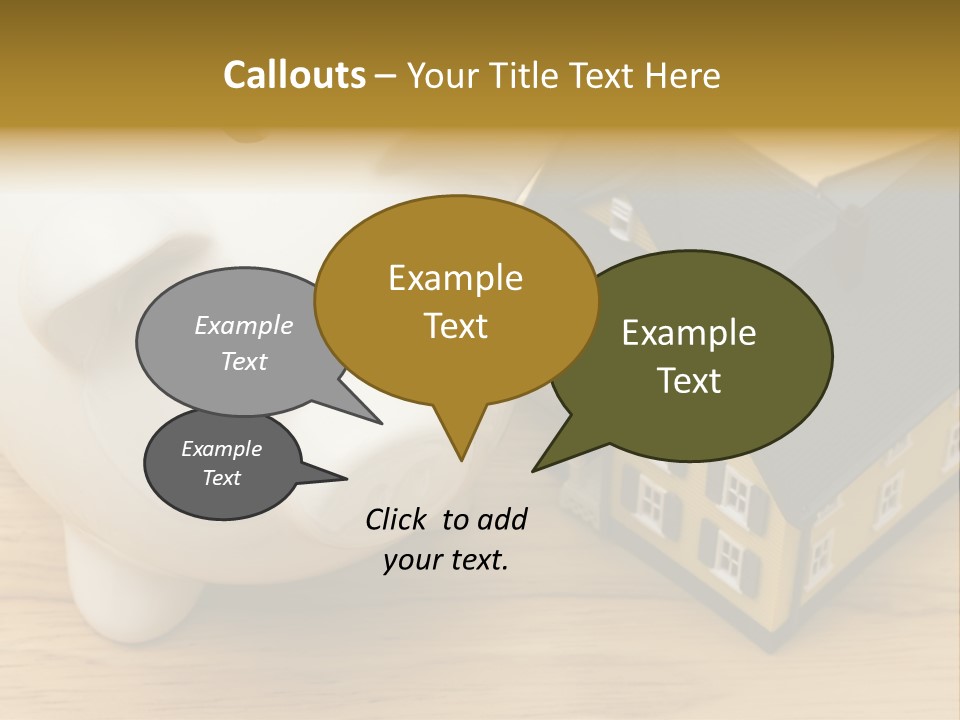 Close Up Of A Home With A Piggy Bank PowerPoint Template