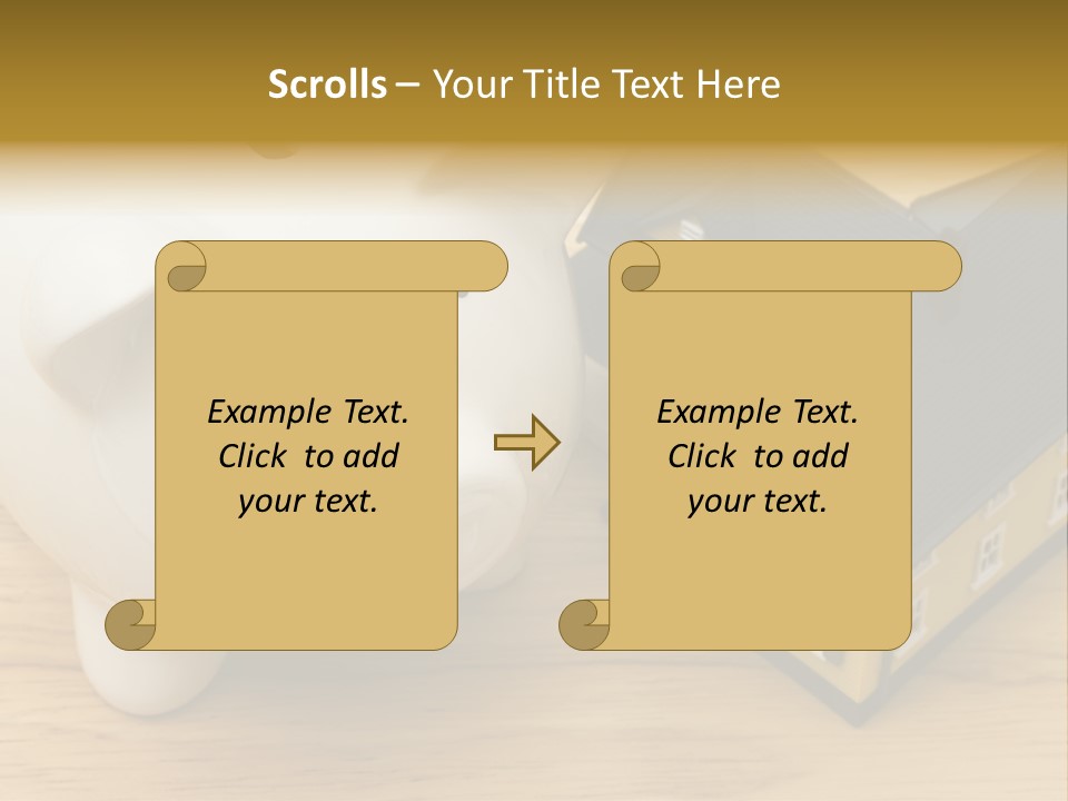 Close Up Of A Home With A Piggy Bank PowerPoint Template