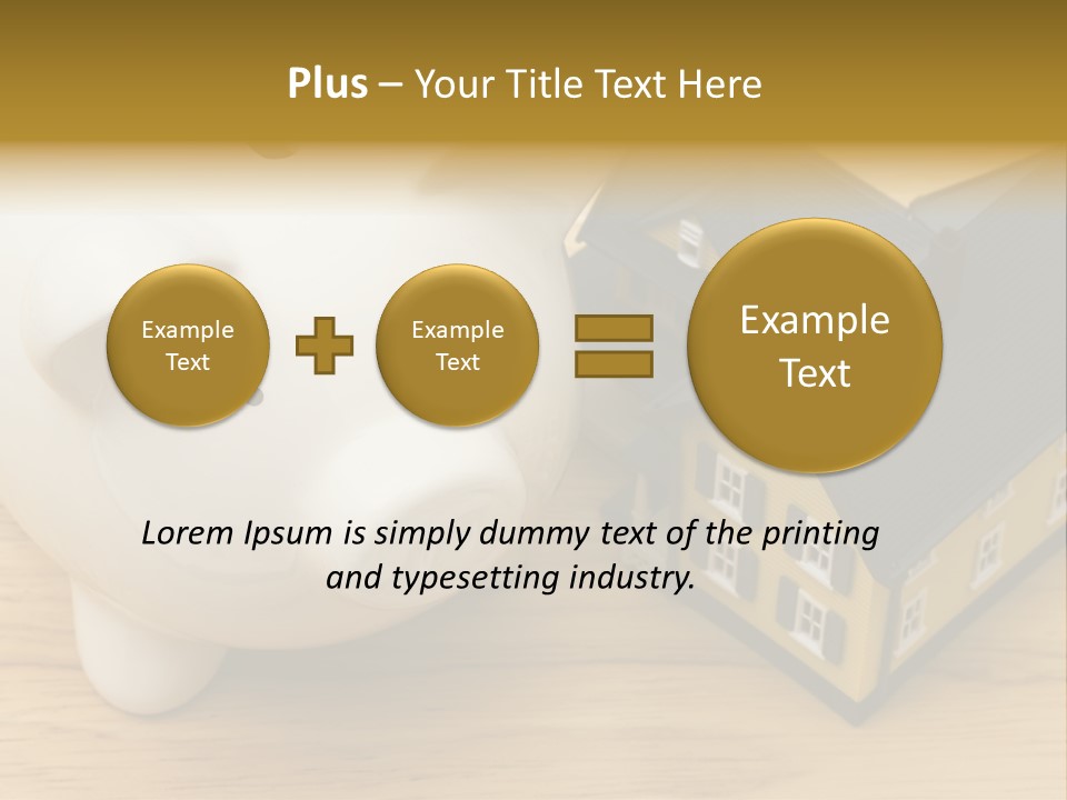 Close Up Of A Home With A Piggy Bank PowerPoint Template